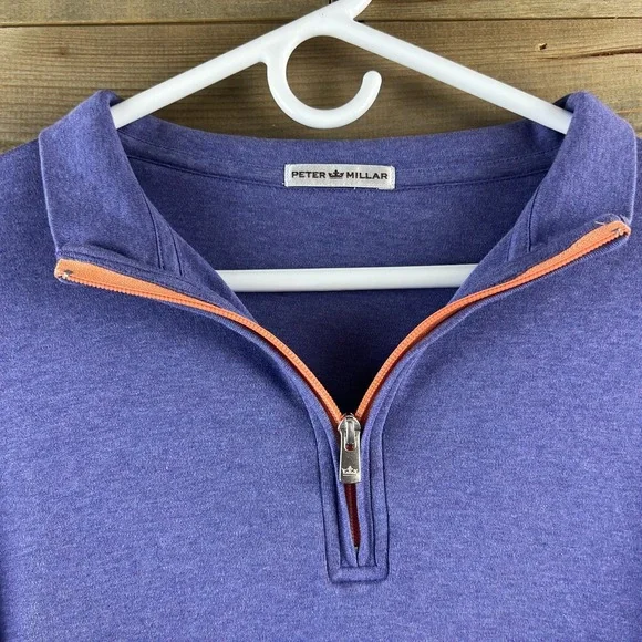 Peter Millar Mens Shirt Long Sleeve 1/4 Zip Pullover Cotton Golf Preppy XXL - Picture 5 of 8